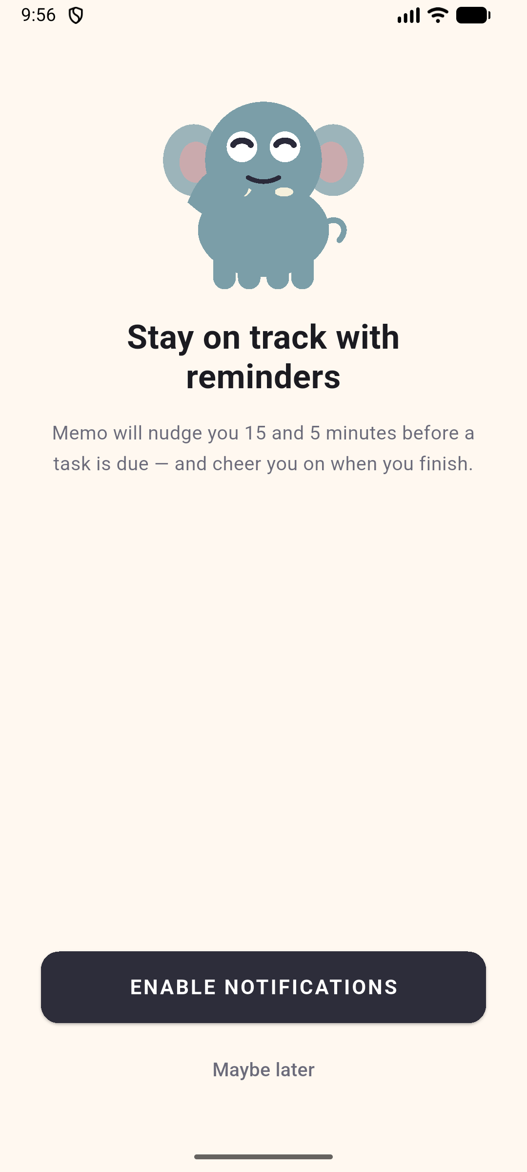 Notification permission screen